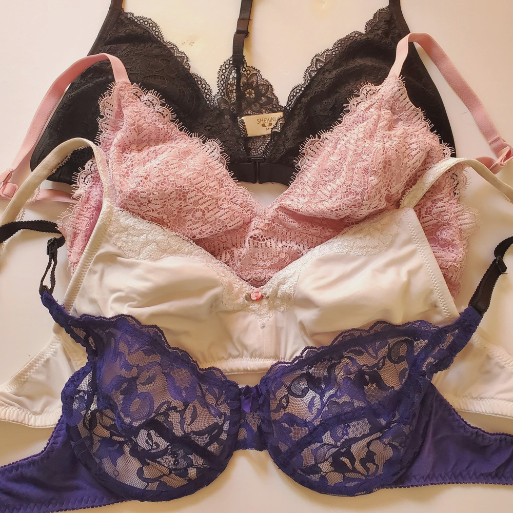 Vintage & Modern Bra Lot of 4 Warners Shekini 36B Medium Lingerie Lace
